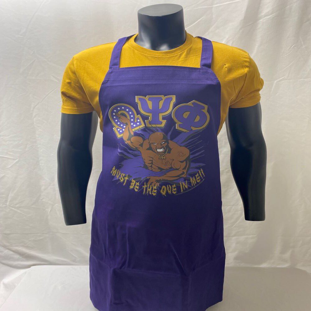 Popular Omega Psi Phi Que in Me Grillin Apron