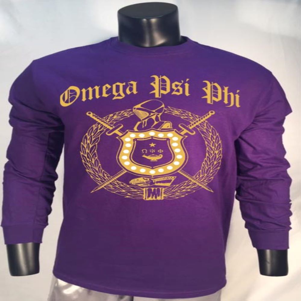 Omega Psi Phi Shield - Mixed Media T-Shirt – Perfect Apparel